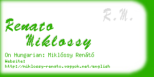renato miklossy business card