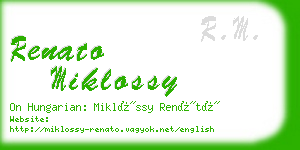 renato miklossy business card